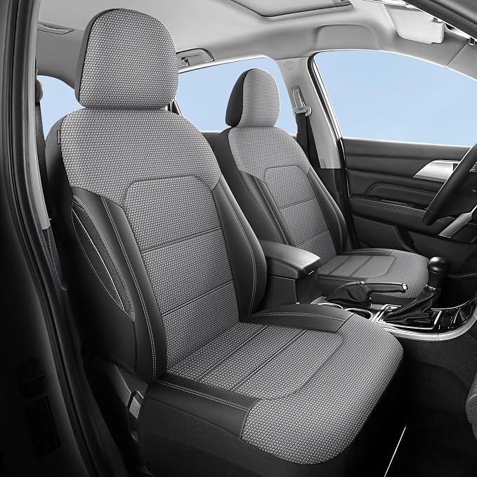 Universal Fabric Seat Covers — Front Seat — Black / Gray