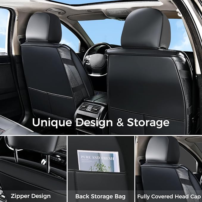 Universal Seat Covers — Front Seat — Black / Blue