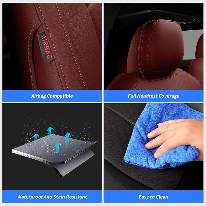 Faux Leather Seat Covers for Toyota Sienna — Full Set — Red