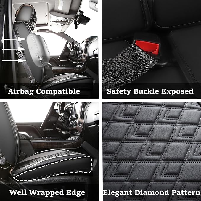 Seat Covers for Chevrolet Silverado / GMC Sierra — Front Seat — Black / Gray