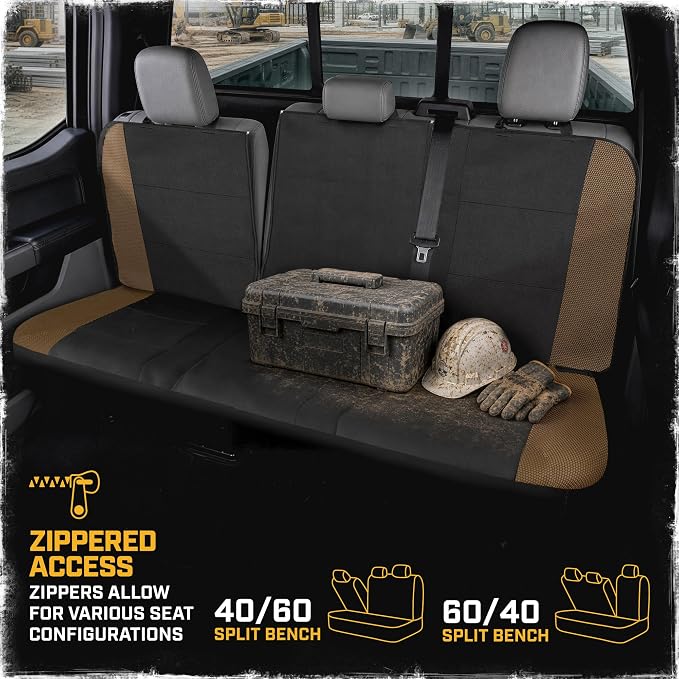 Fabric Seat Covers for Multiple Vehicles — Full Set — Beige