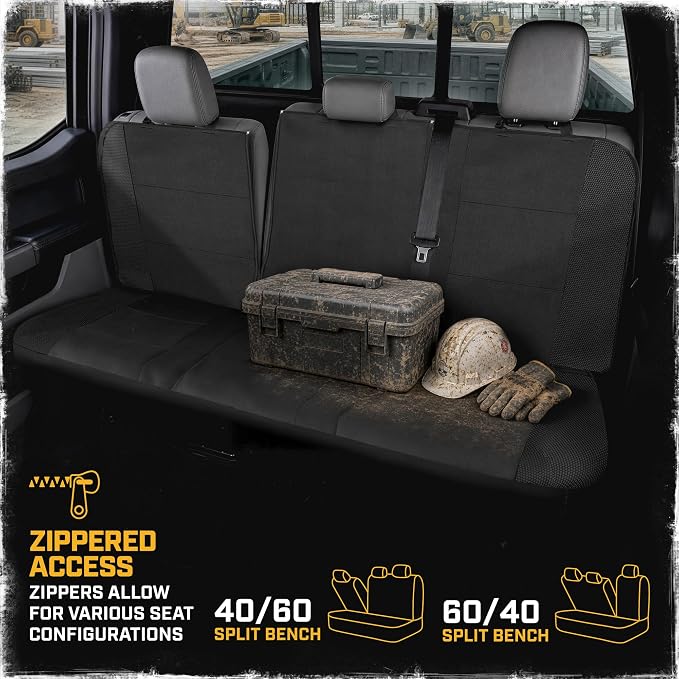 Fabric Seat Covers for Multiple Vehicles — Full Set — Black