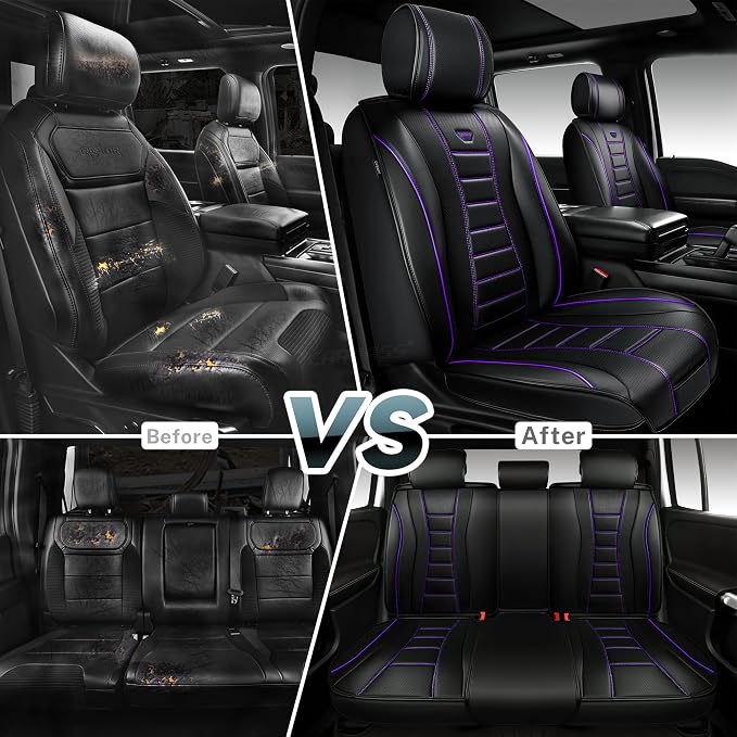 Universal Seat Covers — Full Set — Purple / Black