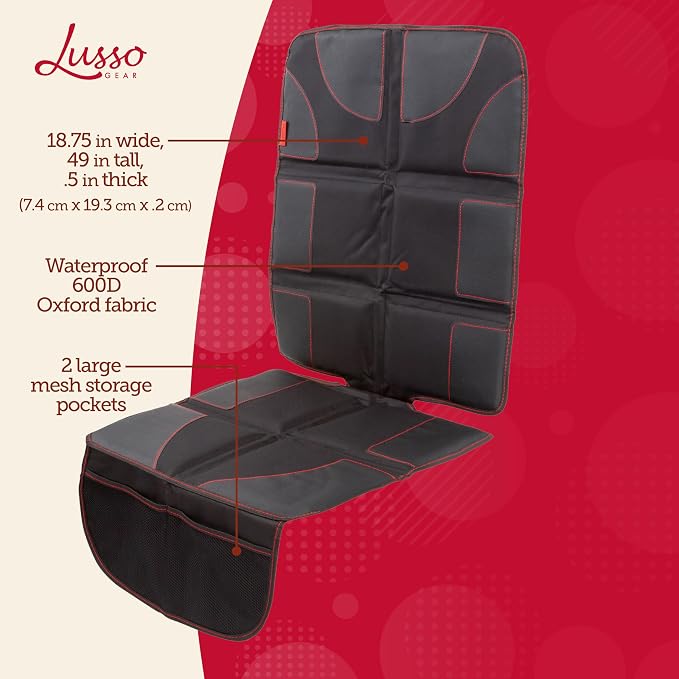 Child Car Seat Protector — Black / Red