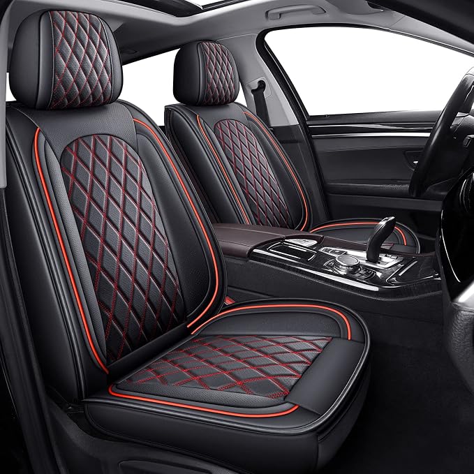 Car Seat Covers — Front Seat — Black / Red