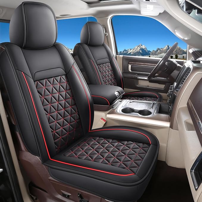 Seat Covers for Multiple Vehicles — Full Set — Black / Red