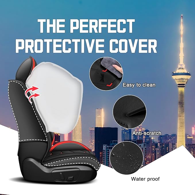 Seat Covers for Honda Civic — Full Set — Black / Red
