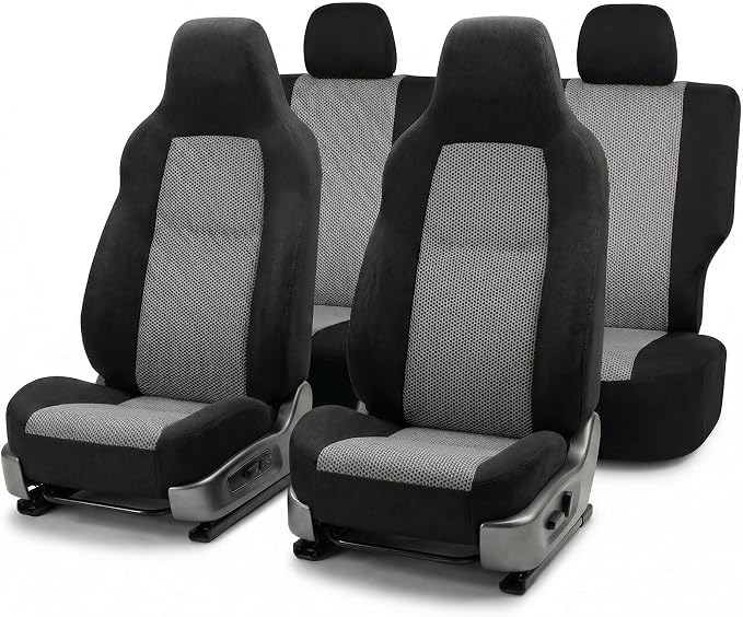 Universal Fabric Seat Covers — Front Seat — Gray