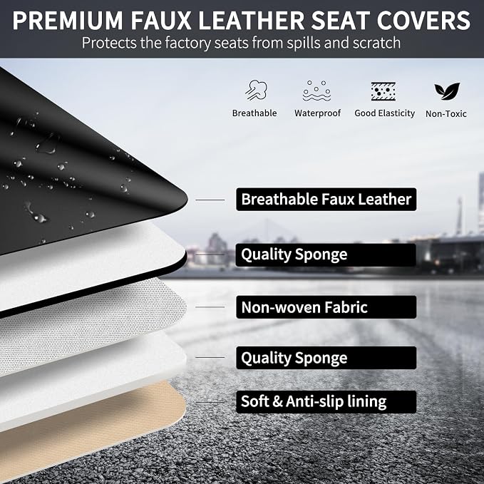 Seat Covers for Multiple Vehicles — Full Set — Black