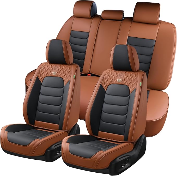 Car Seat Covers — Full Set — Brown / Black
