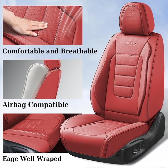 Universal Seat Covers — Front Seat — Red