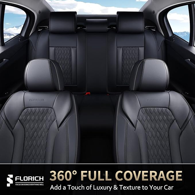 Universal Seat Covers — Full Set — Black / Beige