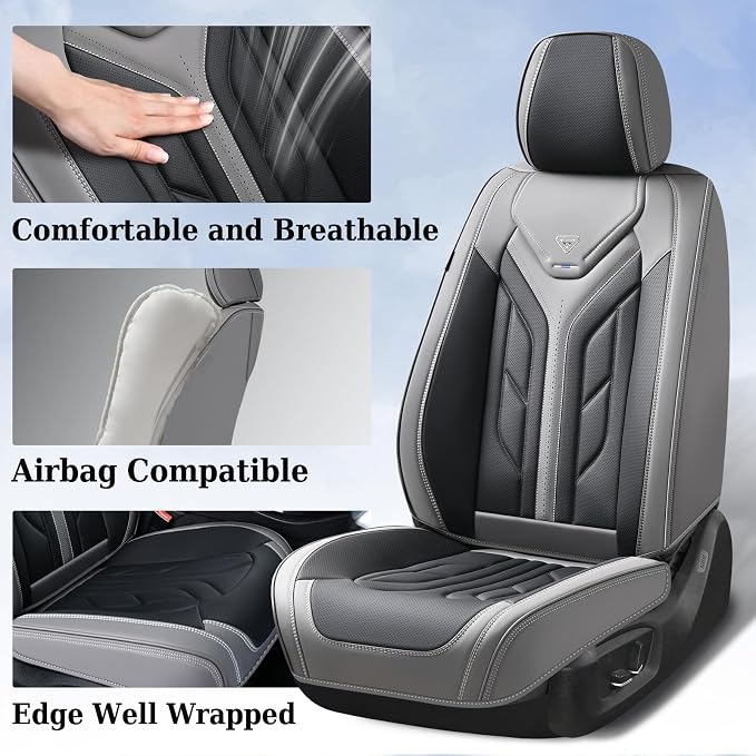 Universal Seat Covers — Full Set — Gray / Black