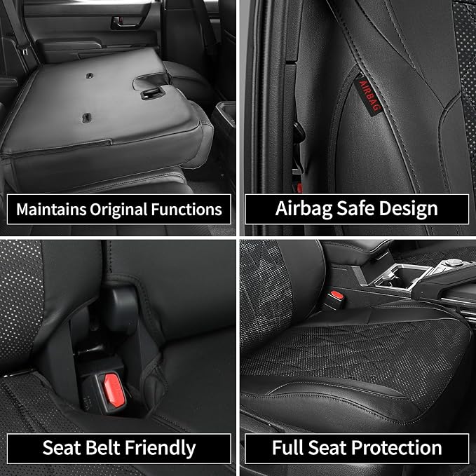 Faux Leather Seat Covers for Toyota Tacoma — Full Set — Black / Gray