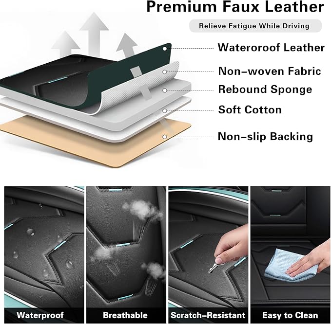 Universal Seat Covers — Full Set — Green / Black