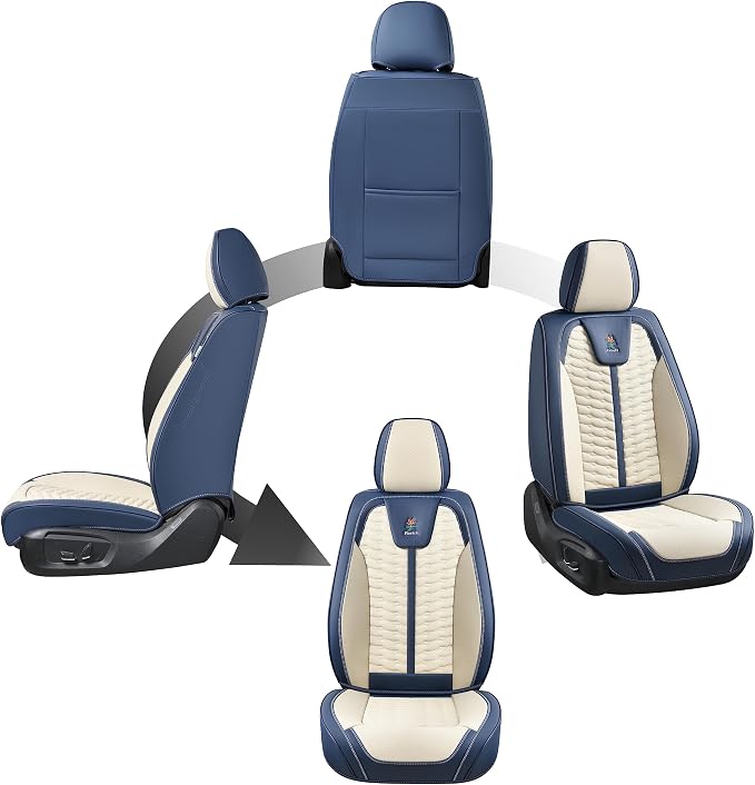 Universal Seat Covers — Full Set — Blue / White