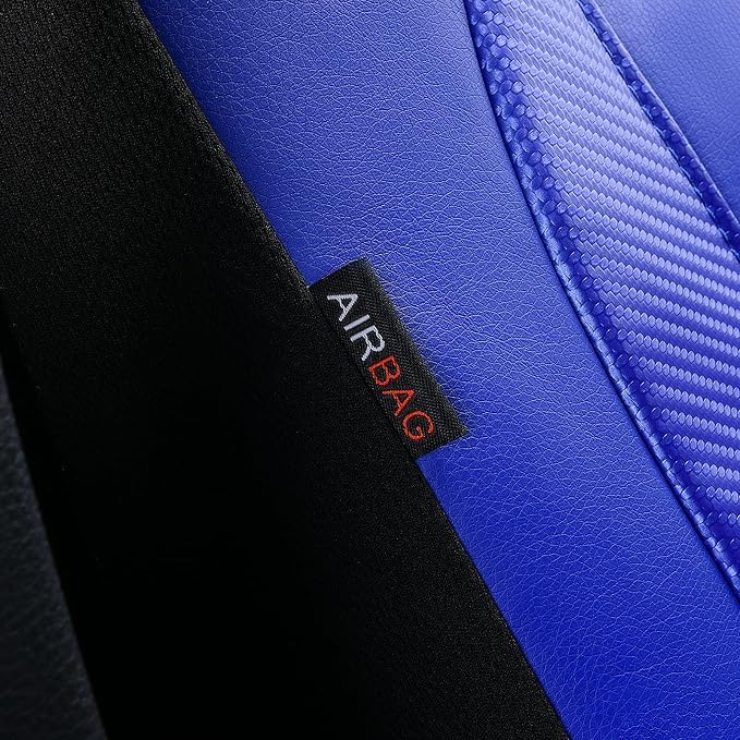 Faux Leather Car Seat Covers — Full Set — Blue
