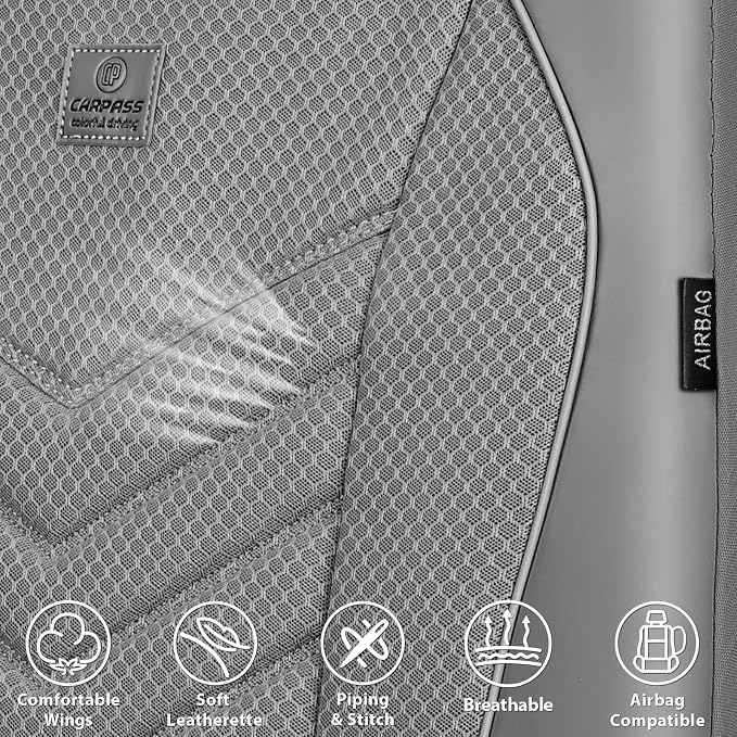 Universal Fabric Seat Covers — Front Seat — Gray