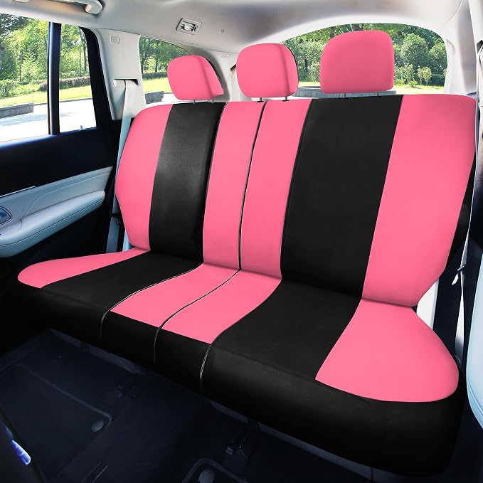 Universal Fabric Seat Covers — Full Set — Pink