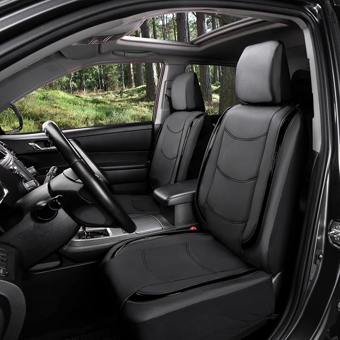 Universal Faux Leather Seat Covers — Full Set — Black