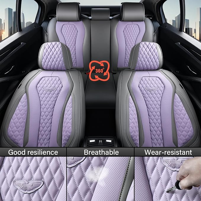 Universal Seat Covers — Full Set — Purple