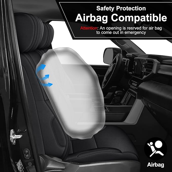 Faux Leather Seat Covers for Toyota Tundra — Full Set — Black