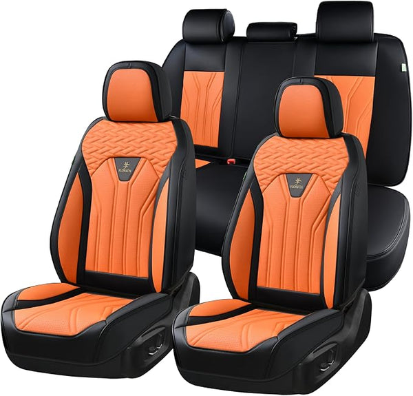 Universal Seat Covers — Full Set — Black / Orange