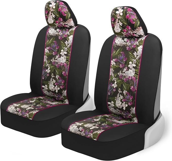 Faux Leather Car Seat Covers — Front Seat — Pink