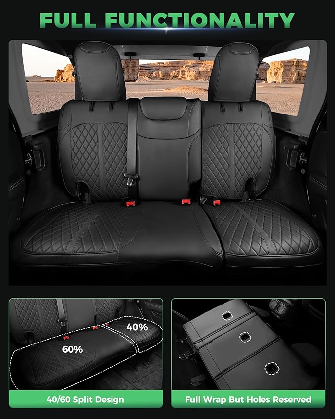 Seat Covers for Jeep Wrangler — Full Set — Black