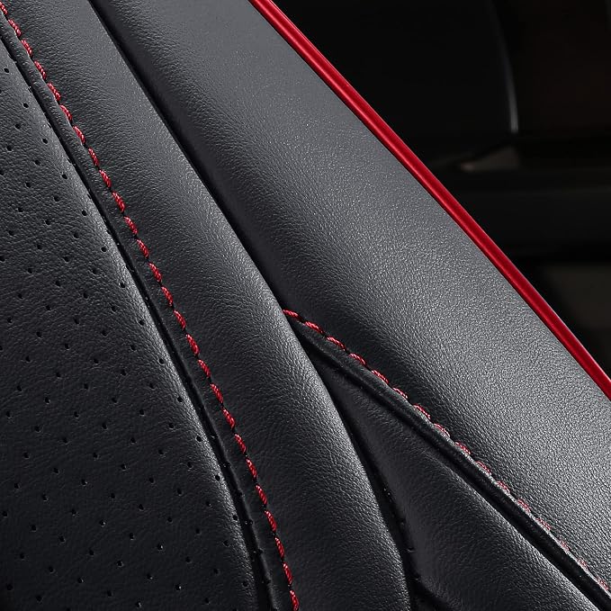 Seat Covers for Multiple Vehicles — Front Seat — Black / Red