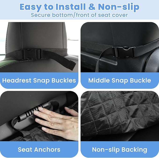 Pet Car Seat Protector — Front Seat — Black