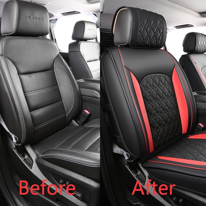 Seat Covers for Chevrolet Silverado / GMC Sierra — Front Seat — Black / Red