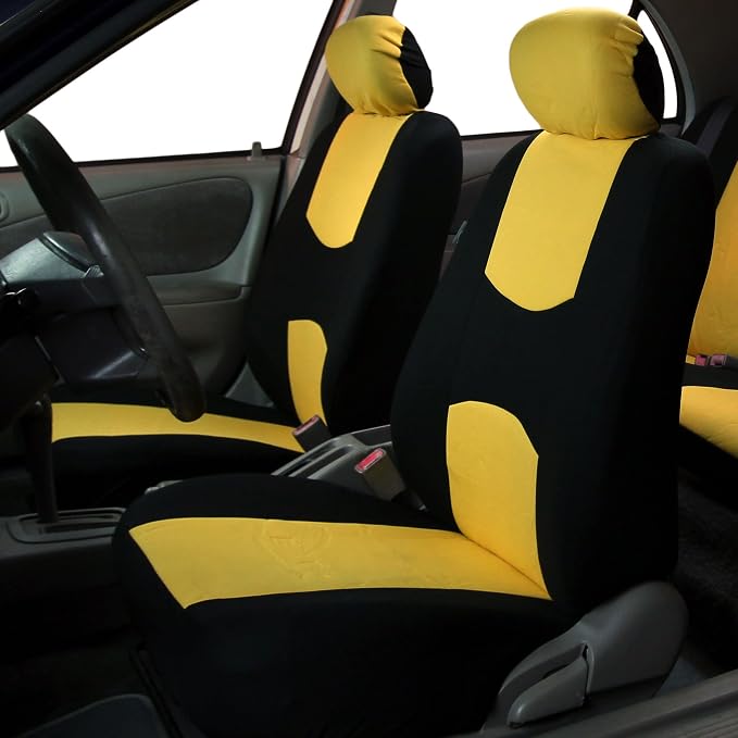 Universal Fabric Seat Covers — Full Set — Yellow