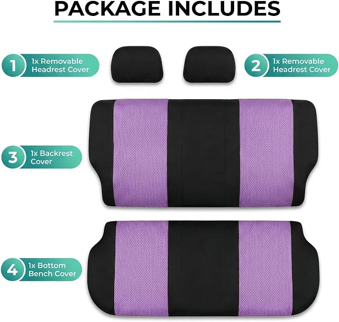 Universal Fabric Seat Covers — Purple