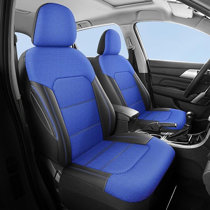 Universal Fabric Seat Covers — Front Seat — Black / Blue