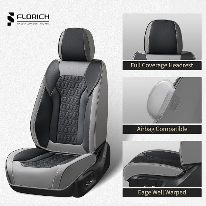 Universal Seat Covers — Full Set — Gray / Black