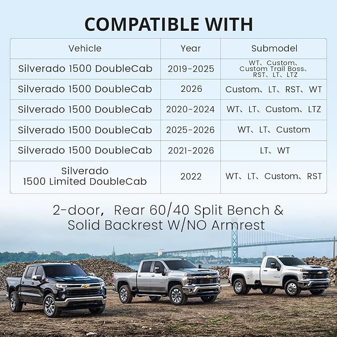 Neoprene Seat Covers for Chevrolet Silverado — Black