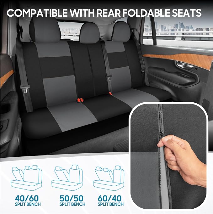 Car Seat Covers — Full Set — Gray / Black