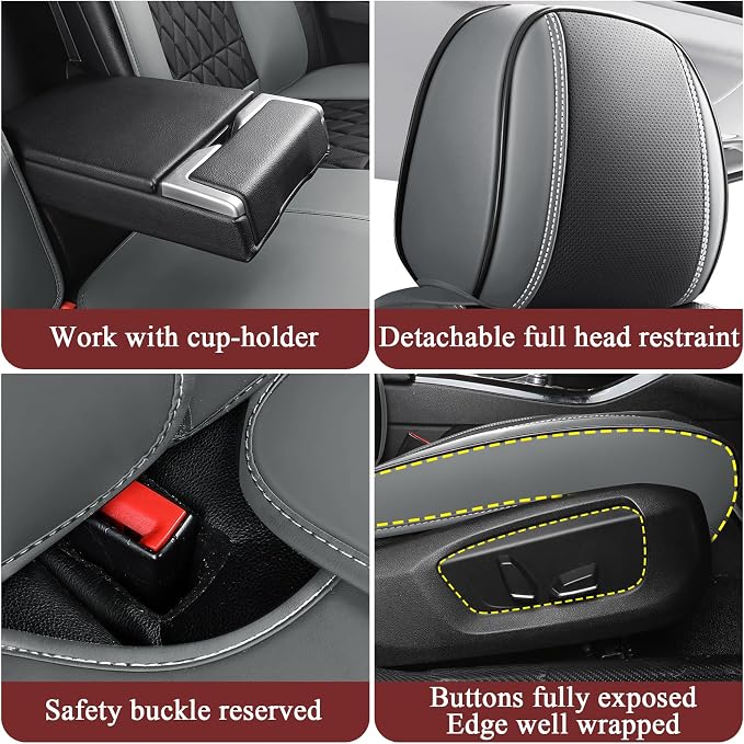 Universal Seat Covers — Full Set — Black / Gray