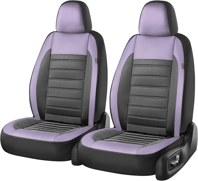 Fabric Car Seat Covers — Front Seat — Purple / Black