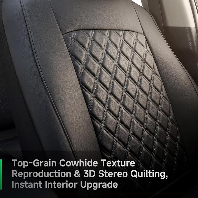 Faux Leather Seat Covers for Multiple Vehicles — Front Seat — Black