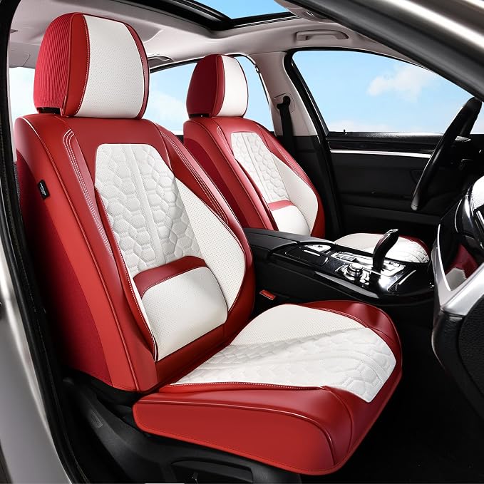Universal Seat Covers — Front Seat — Red / White