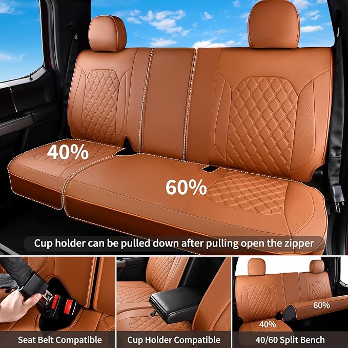 Seat Covers for Chevrolet Silverado / GMC Sierra — Rear Seat — Brown