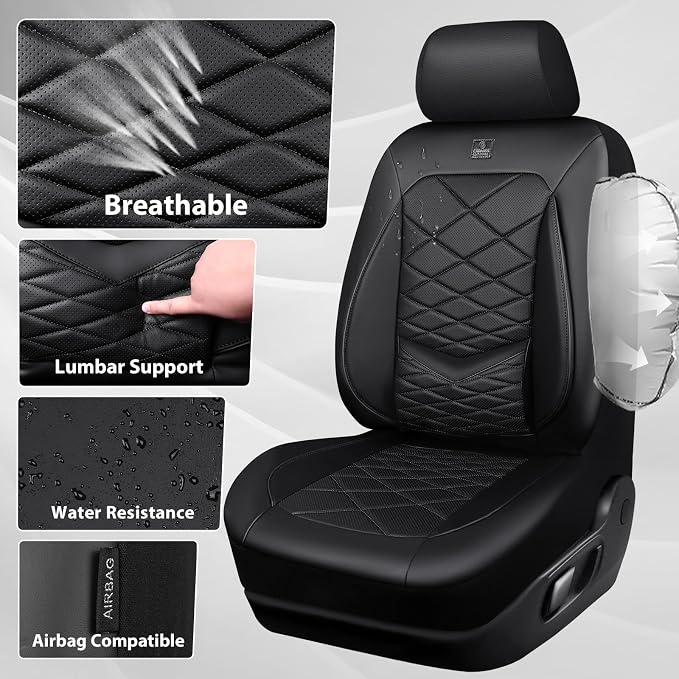 Universal Seat Covers — Front Seat — Black