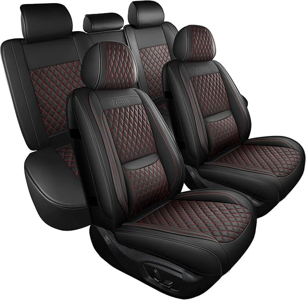 Universal Seat Covers — Full Set — Black / Red