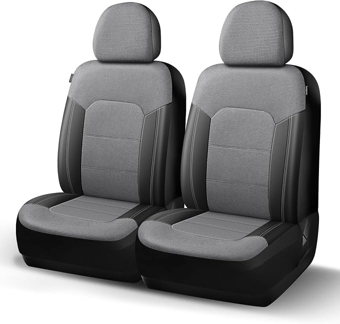 Universal Fabric Seat Covers — Front Seat — Black / Gray