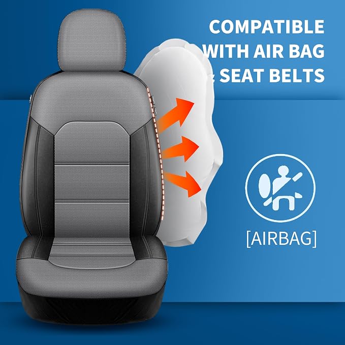 Universal Fabric Seat Covers — Front Seat — Black / Gray