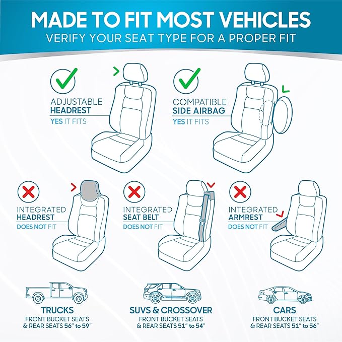 Car Seat Covers — Full Set — Gray / Black