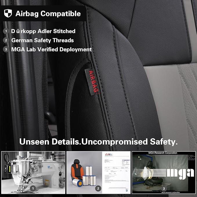 Faux Leather Seat Covers for Toyota 4Runner — Full Set — Black / Gray