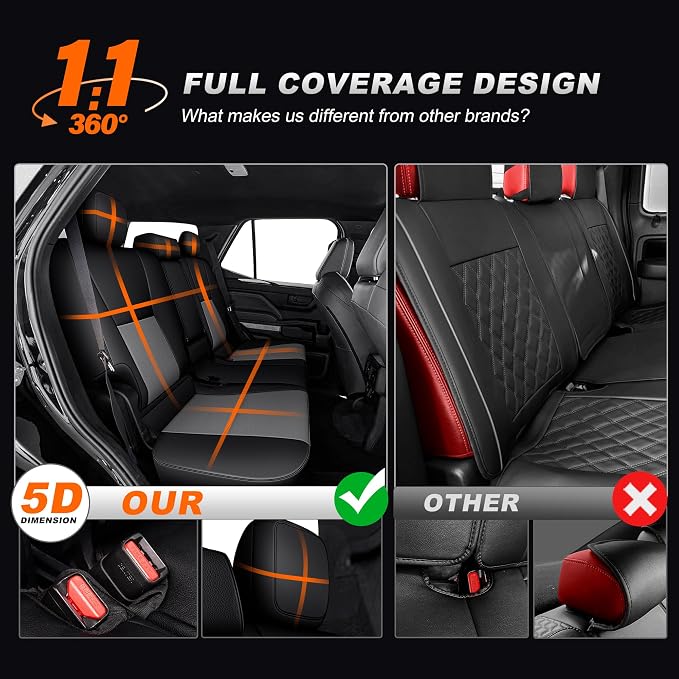 Faux Leather Seat Covers for Toyota 4Runner — Full Set — Black / Gray